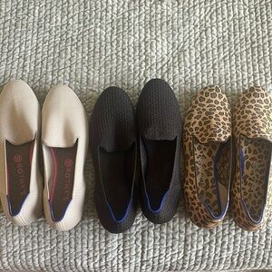 3 Pairs - Rothy’s flats worn once size 11.5